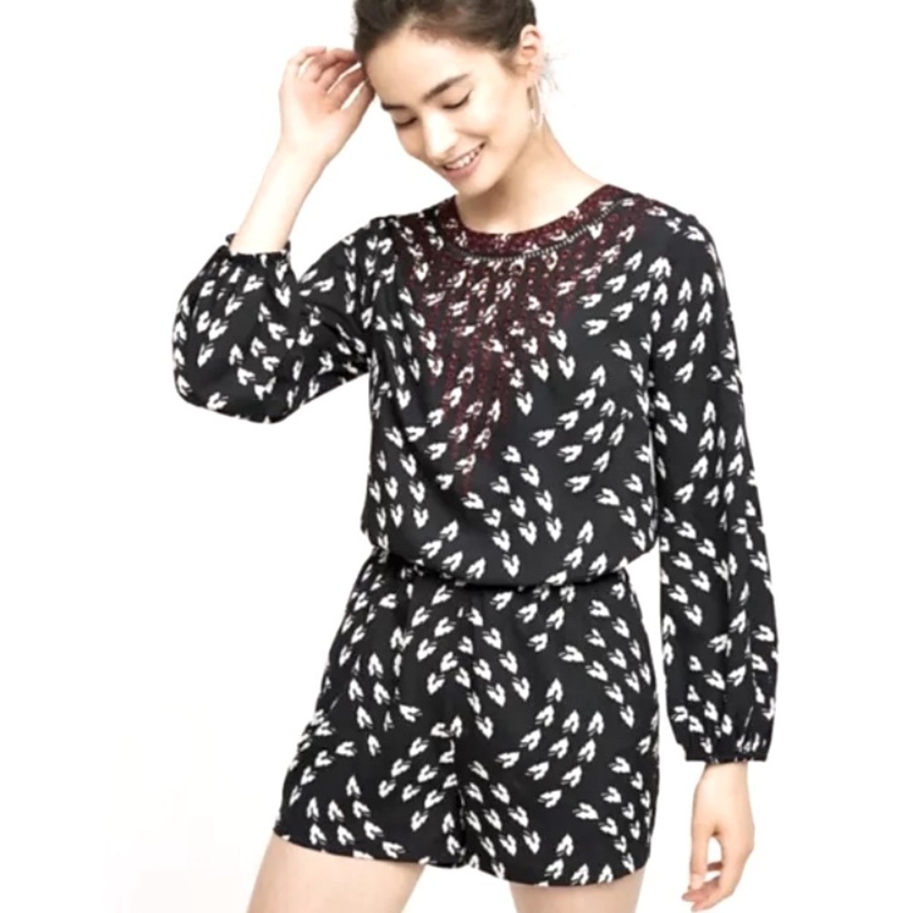 Anthropologie Ranna Gill Maiden Leaf Romper Sz XS